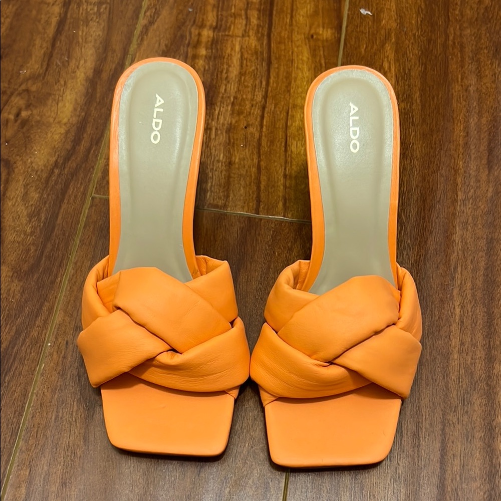 Aldo Orange Mules with Knotted Design
